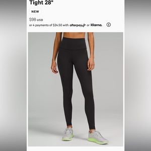 LuluLemon - Size 4 - Wunder Train High-Rise Tight 28" - Black